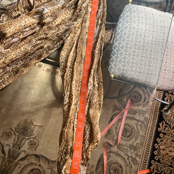 ADRIANNA PAPELL Snake Print Side Button down Closure, High Neck 100% Silk Blouse - Picture 10 of 12